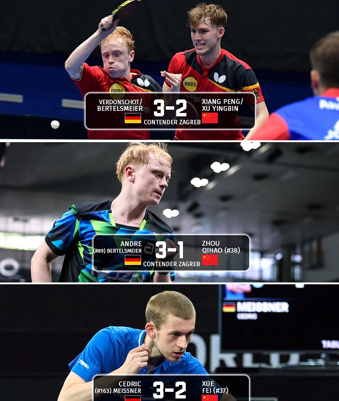 关于法国队横扫德国队，许昕统治全场的信息